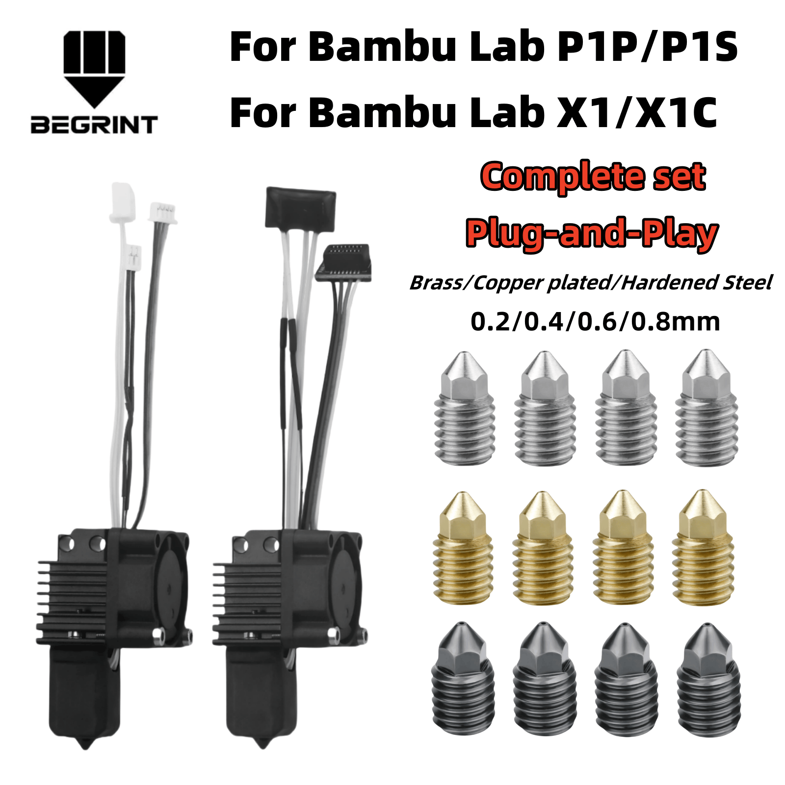 Hotend 0.4Mm - ل Bambu Lab X1C P1P P1S