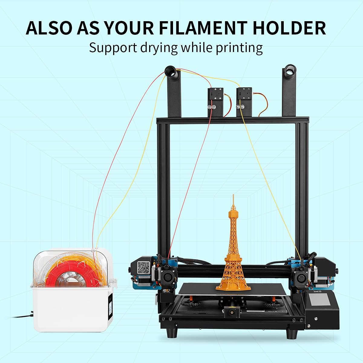 حامل بكرة مجفف خيوط الطابعة مع - مراجعة Enclosure 3D Printer وسعره